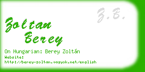zoltan berey business card