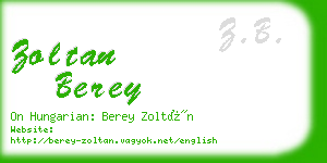 zoltan berey business card